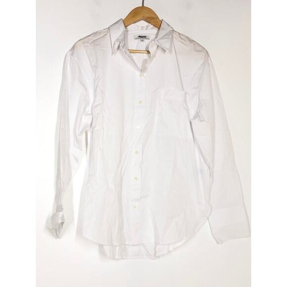 Madewell Button-Up Shirt Relaxed Fit Long Sleeve Top Eyelet White NWT Medium - Picture 3 of 9